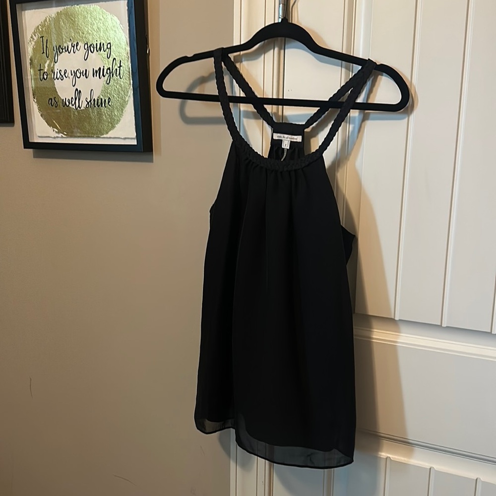 Cute Black Silk Halter Top